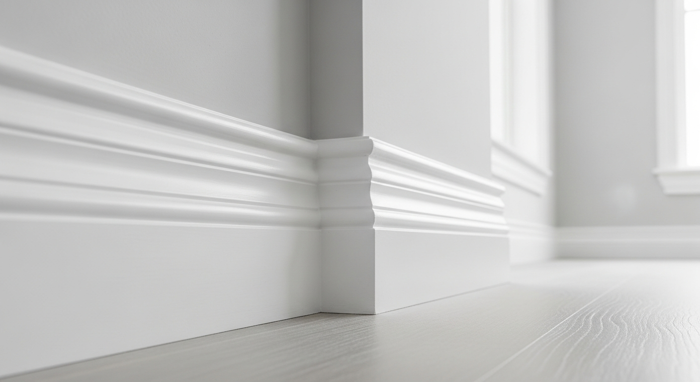 Finished interior trim carpentry detail